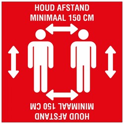 Vloersticker Pickup houd afstand rood 28x28cm