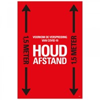 Vloersticker Pickup houd afstand rood 60x90cm