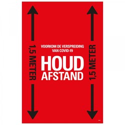 Vloersticker Pickup houd afstand rood 60x90cm