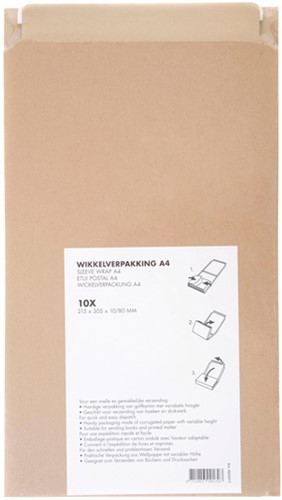 Wikkelverpakking IEZZY A4 met zelfklevende strip bruin-2