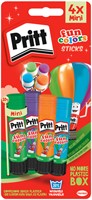 Lijmstift Pritt Stick 10gr FUN Colors 1 blister à 4 stuks