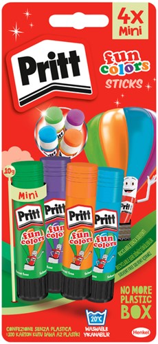 Lijmstift Pritt Stick 10gr FUN Colors 1 blister à 4 stuks