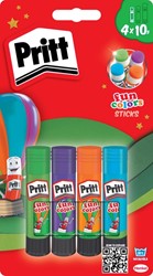 Lijmstift Pritt Stick 10gr FUN Colors 1 blister à 4 stuks