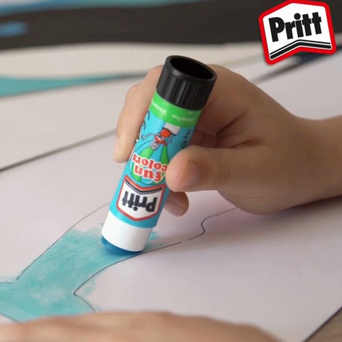 Lijmstift Pritt Stick 10gr FUN Colors 1 blister à 4 stuks-2