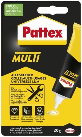 Alleslijm Pattex Multi tube 20 gram op blister