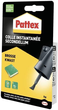 Secondenlijm Pattex met kwast flacon 5 gram op blister-2