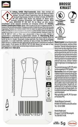 Secondenlijm Pattex met kwast flacon 5 gram op blister-3