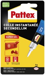 Secondelijm Pattex super gel tube 3gram op blister