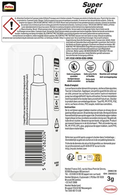 Secondelijm Pattex super gel tube 3gram op blister-3