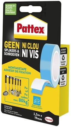Plakband Pattex Super montage 20kg dubbbelzijdig voor binnen-2