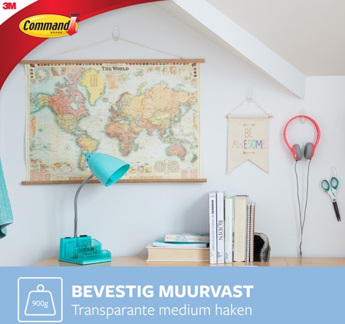 Haak Command middelgroot ovaal incl bevestigingsstrip 2 stuks-1