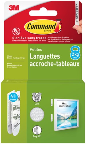 Bevestigingsstrip Command klik vast klein 1,8kg wit-2