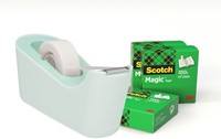 Plakbandhouder Scotch C18 mint + 4 rollen magic tape 19mmx33m
