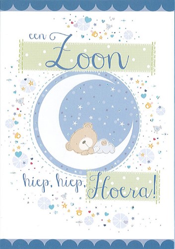 Wenskaart Paperclip navulset geboorte zoon 6 kaarten-2