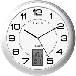 Wandklok Unilux Instinct Ø 30.5cm zilvergrijs/wit