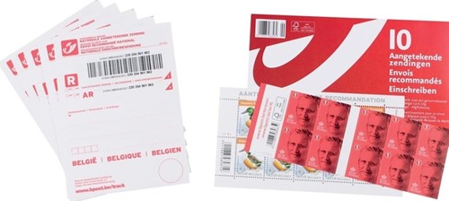 Postzegel Belgie aangetekend kit à 10 stuks
