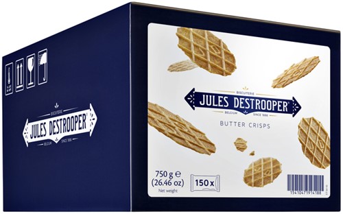 Koekjes Jules Destrooper natuurboterwafels doos 150 stuks