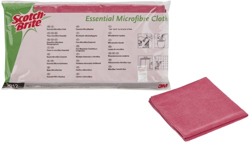 Microvezeldoek Scotch-Brite Essential 360x360mm rood 10 stuks-1