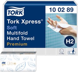 Handdoek Tork H2 Xpress Premium multifold 2-laags 212x255mm 21x150 vel wit 100289