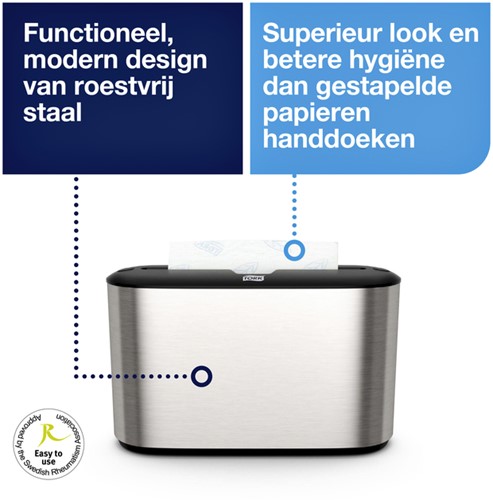 Handdoekdispenser Tork H2 Image Line Xpress countertop zilver 460005-4