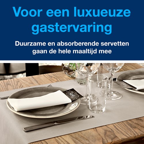 Dinerservet Tork Linstyle Premium 1/4 vouw 1-laags 390x390mm 50 vel wit 478711-3