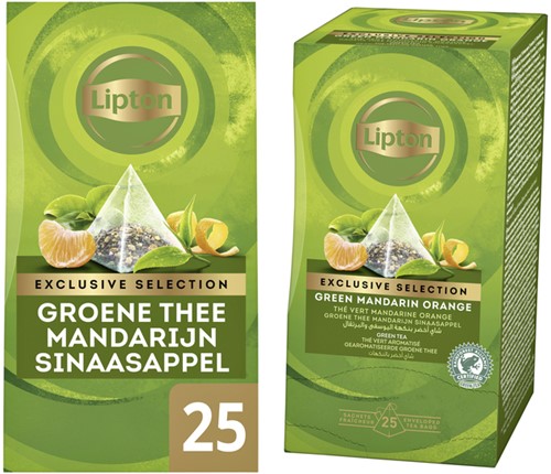Thee Lipton Exclusive groene thee mandarijn sinaasappel 25 pramidezakjesx2gr-2