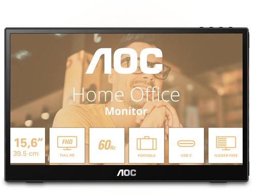 AOC T2 16T3EA computer monitor 39,6 cm (15.6") 1920 x 1080 Pixels Full HD Zwart-2