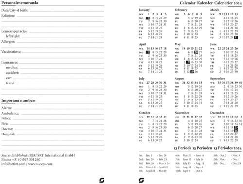 Organizer Succes Cadiz inclusief Junior inhoud 2026 sluitclip zwart-3