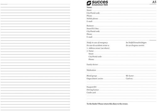 Organizer Succes Cadiz inclusief Executive inhoud 2026 sluitclip zwart-1