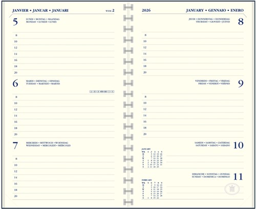 Agenda 2026 Ryam Memoplan 7 Suprema 7dagen/2pagina's ringplastic assorti-2