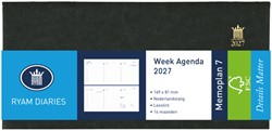 Agenda 2027 Ryam Memoplan 7 Mundior Suprema 7dagen/2pagina's landscape zwart