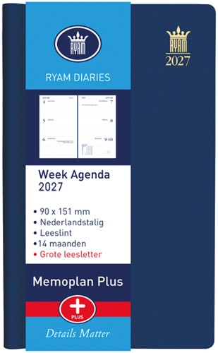 Agenda 2027 Ryam Memoplan 7 Plus Mundior 7dagen/2pagina's assorti