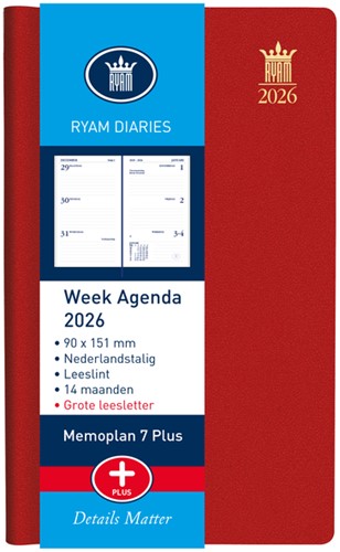 Agenda 2026 Ryam Memoplan 7 Plus Mundior 7dagen/2pagina's assorti-2