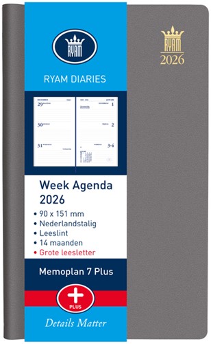 Agenda 2026 Ryam Memoplan 7 Plus Mundior 7dagen/2pagina's assorti-3