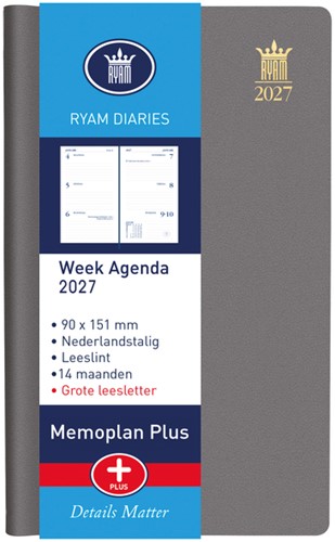 Agenda 2027 Ryam Memoplan 7 Plus Mundior 7dagen/2pagina's assorti-3