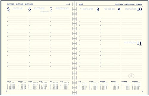 Agenda 2026 Ryam Executive Nappa 7dagen/2pagina's ringplastic zwart-3