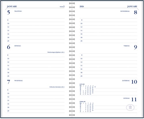 Agenda 2026 Ryam Memoplan 7 Suprema ringplastic 7dagen/2pagina's zwart-2