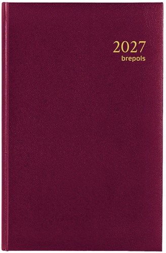 Agenda 2025 Brepols Saturnus kort 1dag/1pagina bordeaux