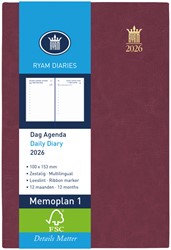 Agenda 2026 Ryam Memoplan 1 Mundior 1dag/1pagina bordeaux
