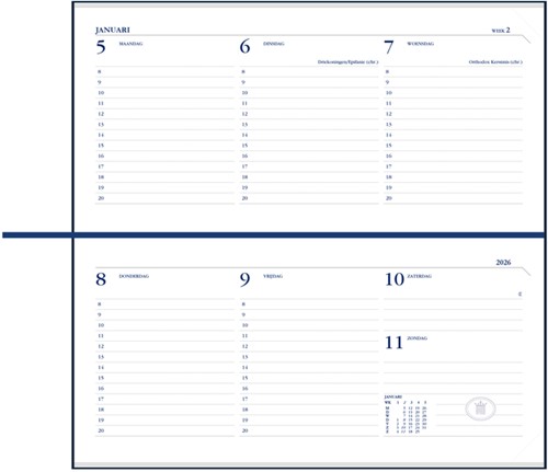 Agenda 2026 Ryam Memoplan 7 Mundior 7dagen/2pagina's landscape bordeaux-2