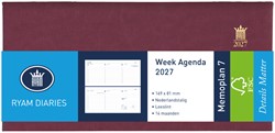 Agenda 2027 Ryam Memoplan 7 Mundior 7dagen/2pagina's landscape bordeaux