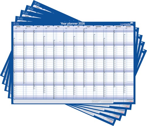 Jaarplanner 2026 Legamaster 1 persoon 90x60cm horizontaal gelamineerd Engelstalig-3