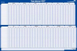 Projectplanner 2027 Legamaster 90x60cm horizontaal gelamineerd Engelstalig