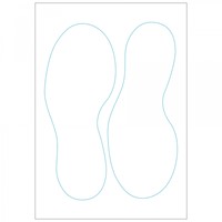 Vloersticker Pickup voetstappen wit 250mm