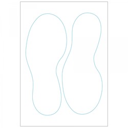 Vloersticker Pickup voetstappen wit 250mm