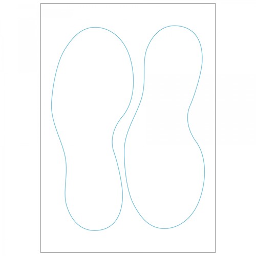 Vloersticker Pickup voetstappen wit 250mm