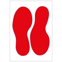 Vloersticker Pickup voetstappen rood 250mm
