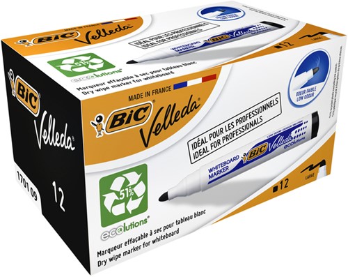 Whiteboardmarker Bic Velleda 1701 rond large zwart-3