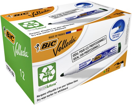 Whiteboardmarker Bic Velleda 1701 rond large groen-2
