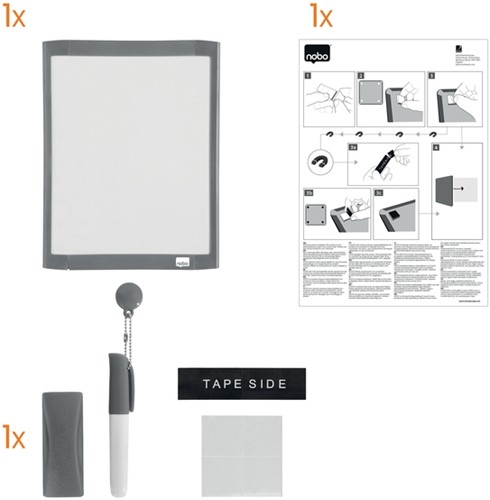 Whiteboard Nobo 21.6x28cm magnetisch assorti-13